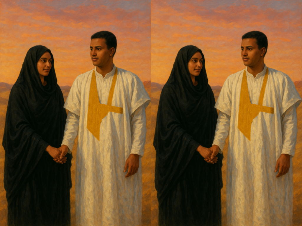 صورة بالذكاء الاصطناعي لشاب وفتاة