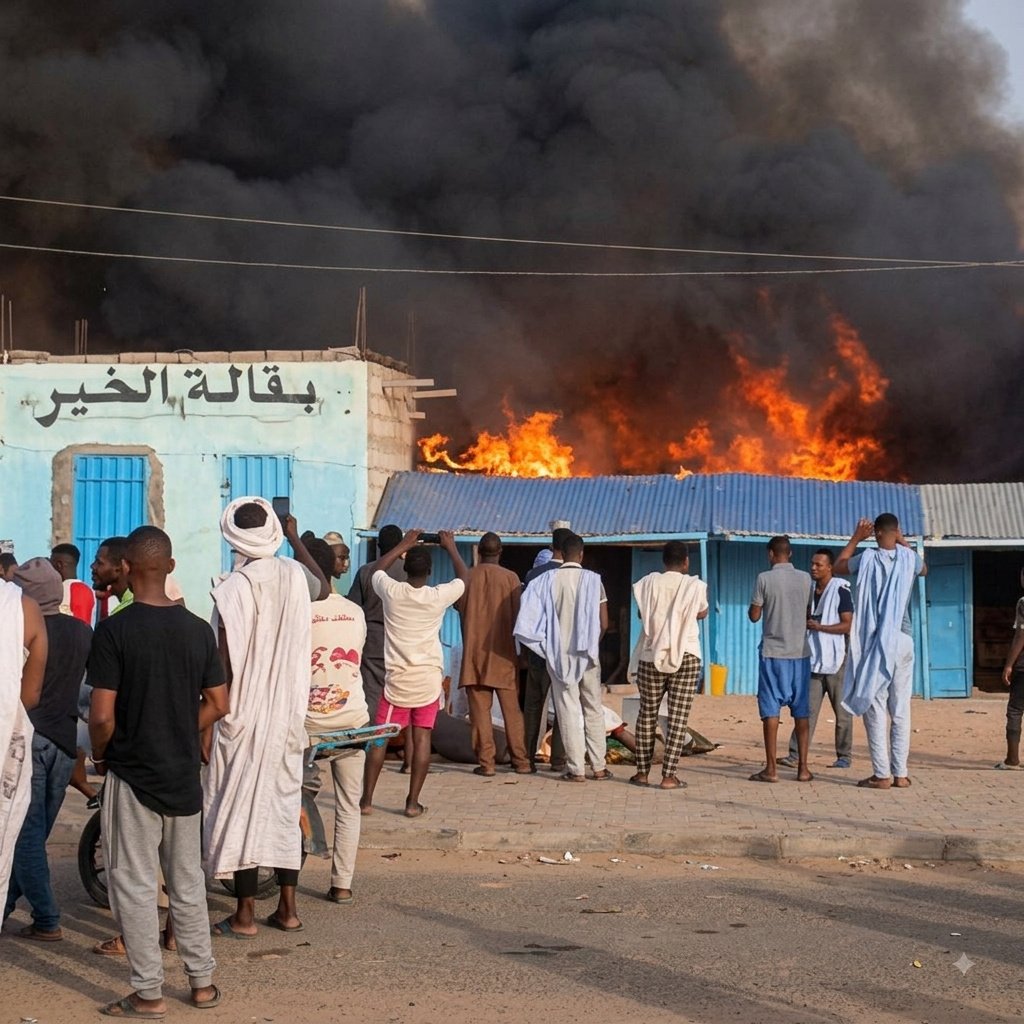 حريق يلتهم مطاعم ومحلات تجارية وينفق 12 رأسا من الغنم في الشامي
